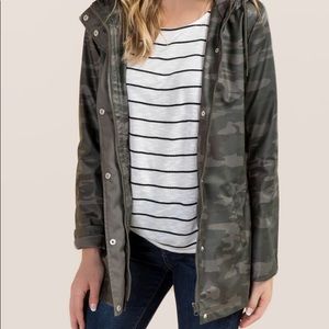 Raquel Camo Rain Jacket - worn once!